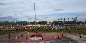 Pemecahan Rekor Muri Tari Gemu Famire Dalam Rangka HUT TNI Ke 73 Tahun 2018 Kodim 0306/50 kota