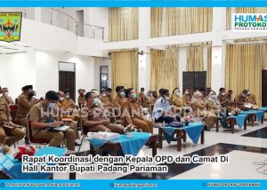 Bupati Padang Pariaman Pimpin Rakor, Minta OPD Lakukan Beberapa Percepatan