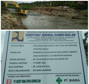Pengendalian Banjir Batang Sumpur, PT.Bunda Gunakan Material Ilegal Dilokasi Proyek