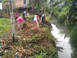 Babinsa Parak Gadang Timur Bersama Warga Binaan Laksanakan Karya Bakti Bersihkan Saluran Air dari Rumput Liar
