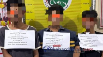 Tiga Pengedar Sabu di Tanah Datar Ditangkap Polisi, 23 Paket Sabu Diamankan