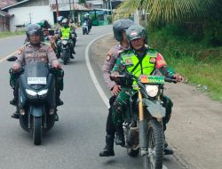 Patroli Gabungan Polri-TNI, Kapolsek Imbau Masyarakat Hindari Orgen Tunggal dan Minuman Keras