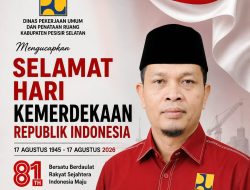 Kibarkan Merah Putih, Kadis PUPR Pesisir Selatan Ajak Warga Semarakkan HUT ke-81 RI